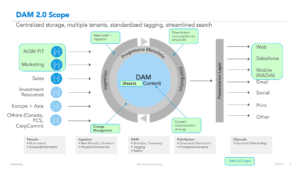 Diagram showing the scope of DAM 2.0 project
